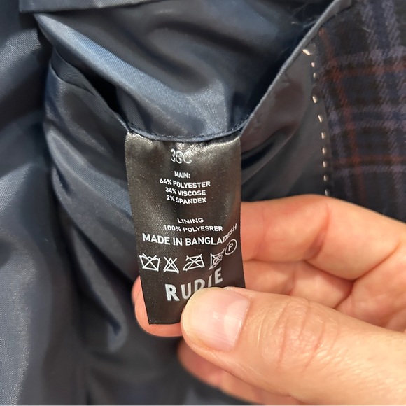 Gently Worn Rudie London Sport Coat 38” Short - Picture 4 of 7